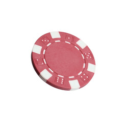 Naklejka premium Red casino chip isolated on white. Poker game