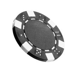 Black casino chip isolated on white. Poker game