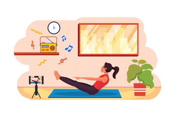 Live coach blogger streaming online by smartphone.