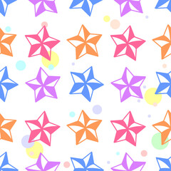 Obraz premium Five-pointed stars seamless background. For wrappers, fabrics, backgrounds, backdrops, etc.
