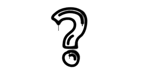 Question mark sign spray painted isolated
