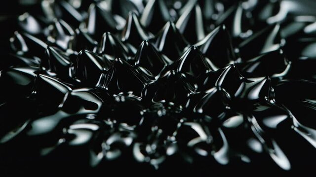 Super Slow Motion Macro Shot of Magnetic Liquid