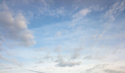Naklejka na ściany i meble Blue sky with white clouds, sky nature background.