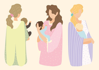 mothers holding baby