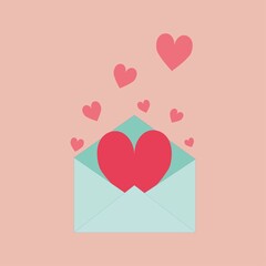 envelope with heart. valentine. love card. confession of love.