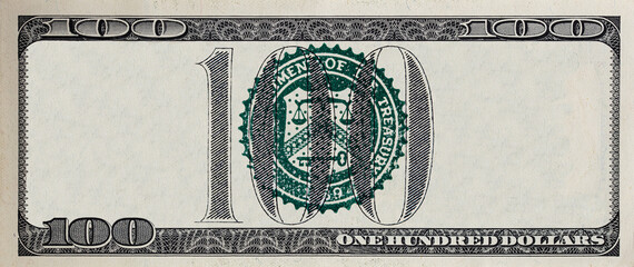 Modified decorative 100 dollar bill artwork