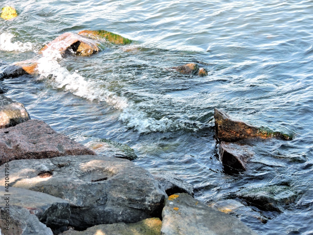 Wall mural Waves of Baltic sea in Finland