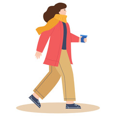 
Winter fashion flat illustration editable vector 

