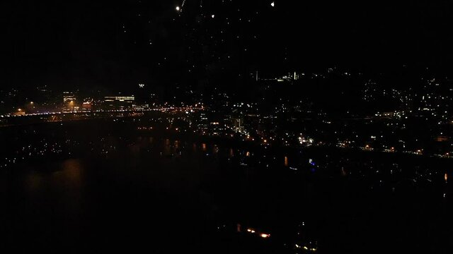 Drone view of Portland's 4th of July Fireworks Show