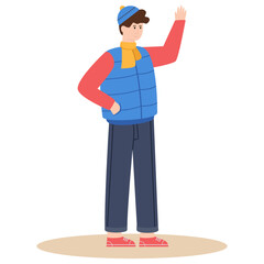 
Man taking tea illustration vector 

