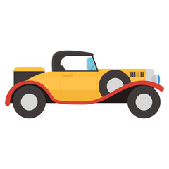 
Vintage car icon of flat style, retro transport  

