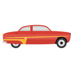 
Vintage car icon of flat style, retro transport  

