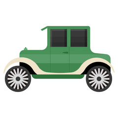 
Vintage jeep icon of flat style, desert vehicle 

