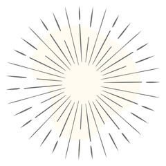 Obraz premium Line art of sun rays, sunbrusting tattoo