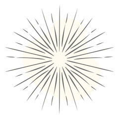 Obraz premium Line art of sun rays, sunbrusting tattoo