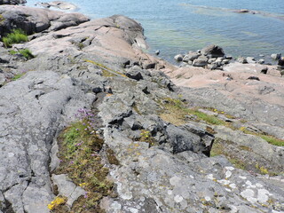 rocks and  Baltic sea in Finland