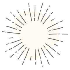 
Line art of sun rays, sunbrusting tattoo 

