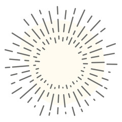 Obraz premium Line art of sun rays, sunbrusting tattoo