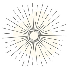 Obraz premium Line art of sun rays, sunbrusting tattoo