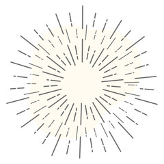 Obraz premium Line art of sun rays, sunbrusting tattoo