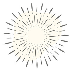 Obraz premium Line art of sun rays, sunbrusting tattoo