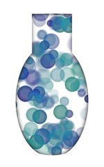 glass vase with blue abstract pattern