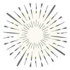 Obraz premium Line art of sun rays, sunbrusting tattoo