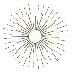 Obraz premium Line art of sun rays, sunbrusting tattoo