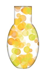glass vase with yellow abstract pattern