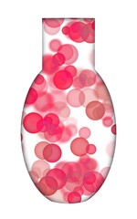 glass vase with red abstract pattern
