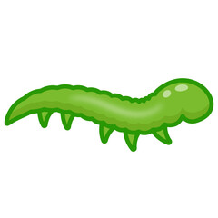 
Terrestrial invertebrate, flat icon of earthworm 

