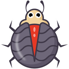 
Rhinoceros insect, flat cartoon icon of hercules beetle 

