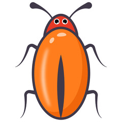 
Blattodea insect, flat cartoon icon of cockroach 

