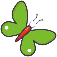 
Flying insect icon of flat cartoon style, butterfly 

