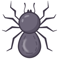 Obraz premium Rhinoceros insect, flat cartoon icon of hercules beetle