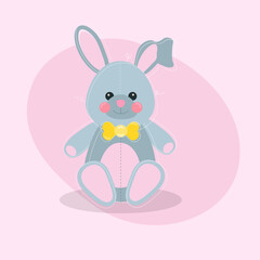 Cute rabbit with bow 