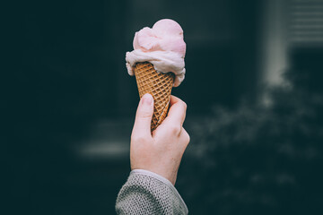 ice cream in hand