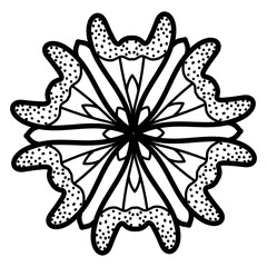 
Linear icon of mandala flower, tropical flourish tattoo 

