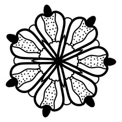 
Linear icon of mandala flower, tropical flourish tattoo 

