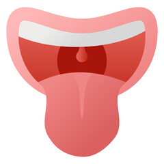
A colorful design icon of open mouth, tongue out vector  

