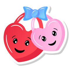 
Cute hearts in printable sticker design, valentine special design


