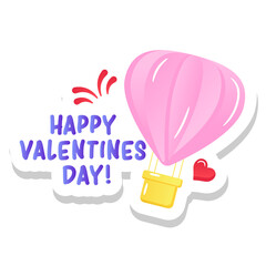 
A valentine air balloon flat sticker

