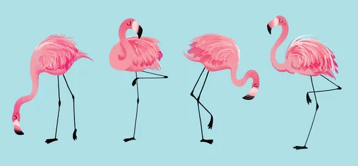 Foto auf Acrylglas Flamingo Pink flamingo illustration