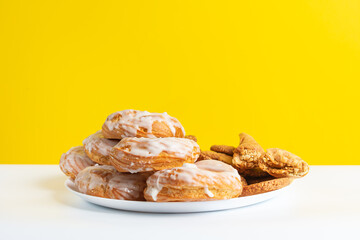 Delicious donuts on a plate