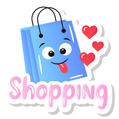 
A happy shopping flat sticker

