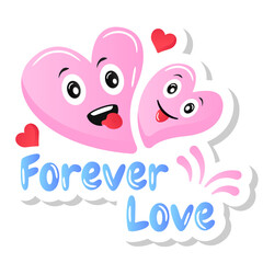 
A love hearts flat sticker vector

