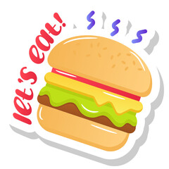 
A burger sticker design, fast food concept 

