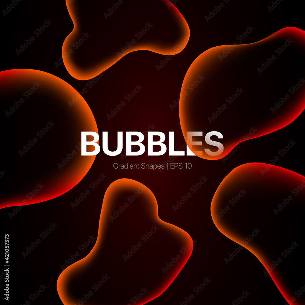Fototapete bubble abstract background with gradient shapes. vector illustration