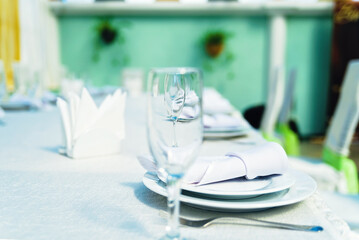 table set for a wedding reception