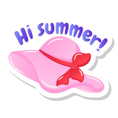 
Flat summer hat in sticker design

